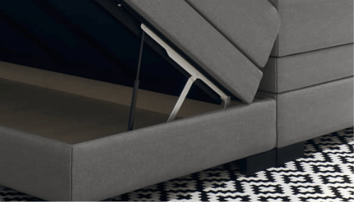 Boxspringbett mit Bettkasten und Gasdruckfedern Boxspringbett mit Bettkasten und Gasdruckfedern