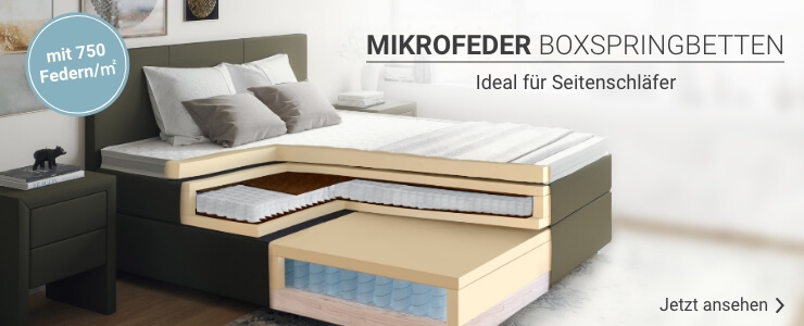 Mikrofeder Boxspringbetten für Seitenschläfer
