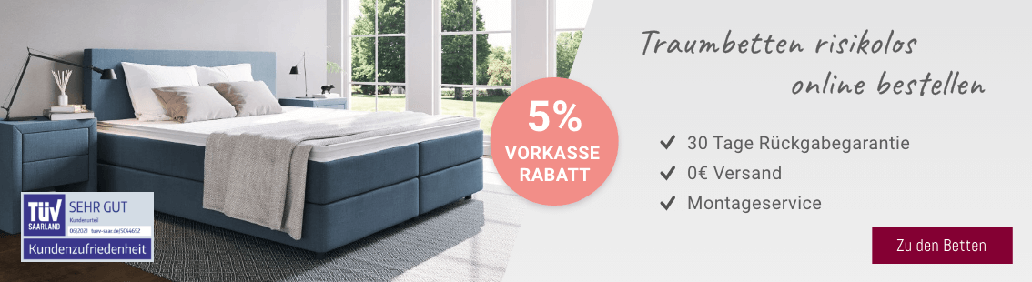 Bett in Blau