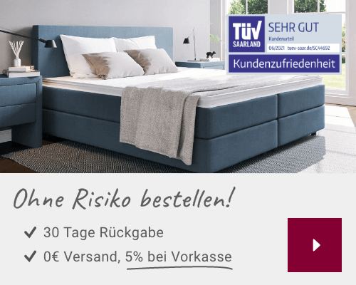 Bett in Blau