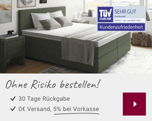 Bett in Grün
