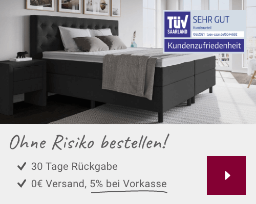 Bett in Schwarz