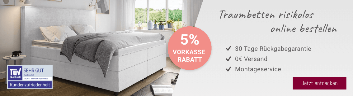 Bett in Weiß