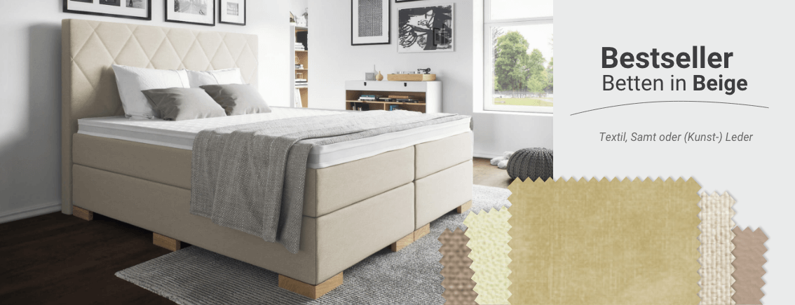 Boxspringbett in Beige
