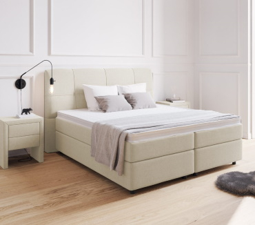 Boxspringbett in Creme