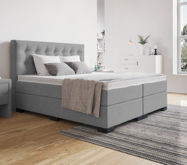 Boxspringbett in Grau
