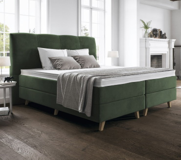 Boxspringbett in Grün