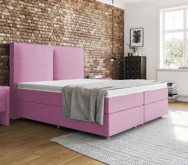 Boxspringbett in Rosa