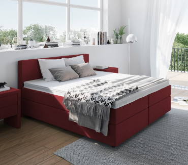 Boxspringbett in Rot