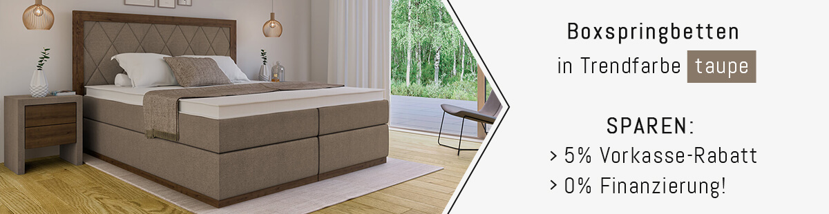 Boxspringbetten in Taupe Boxspringbetten in Taupe