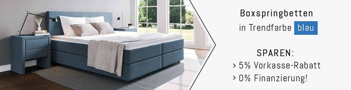 Boxspringbetten in Blau Boxspringbetten in Blau