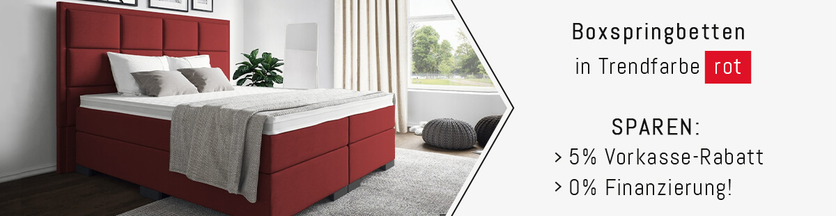 Boxspringbett in Rot Boxspringbett in Rot